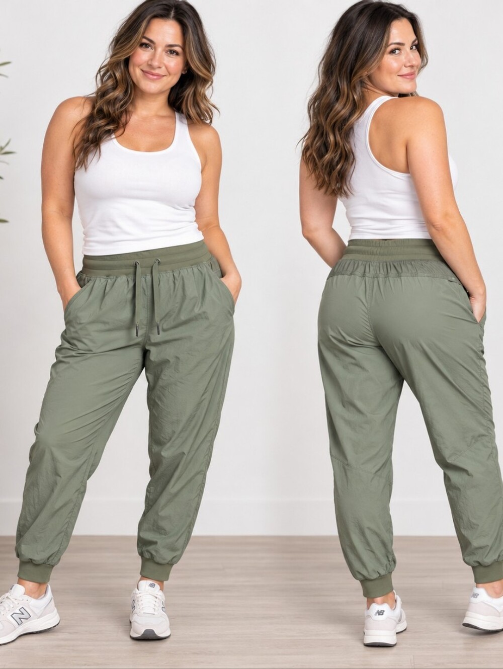 ZYIA Active Olive Green Jogger Pants Women’s Large Athleisure Sporty Utility Str